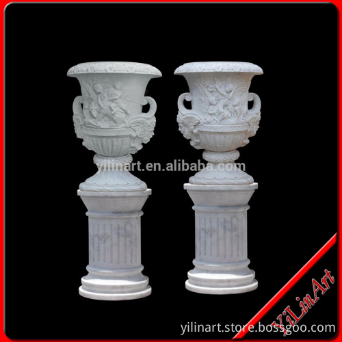 White carving Marble Flower Stand(YL-H041)